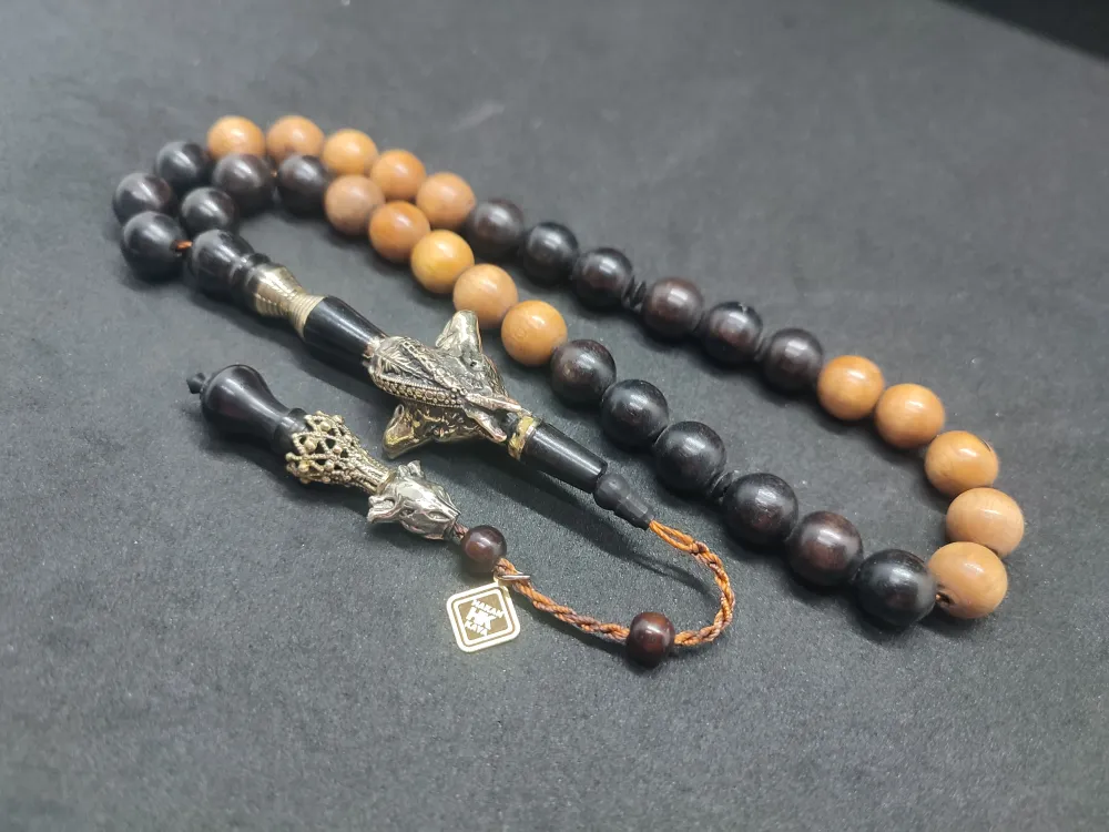 Hakan Kaya Usta  El İşçi̇li̇kli̇ Ağır Gümüş Nakkaşlı İri̇ Boy Naturel Abanoz