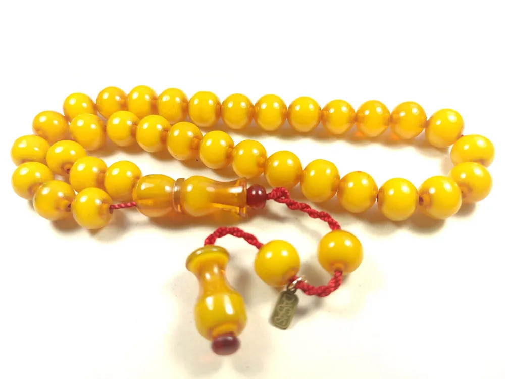 Muhammed Dabbas Usta İşi̇ İmzalı Anti̇k Model Sıkma Kehri̇bar küçük resim 3