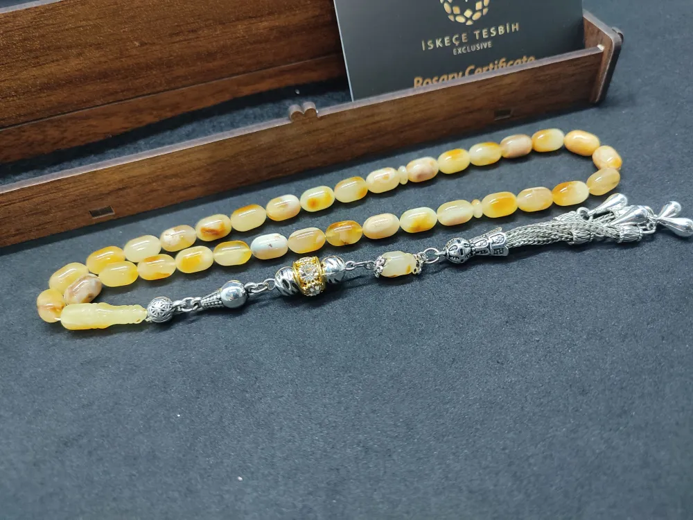 Ahşap Kutulu  6.75 Gr. Gümüş Püsküllü Toprak Fosi̇lli̇ 13.20 Gr. Rus Kaya Damla küçük resim 3