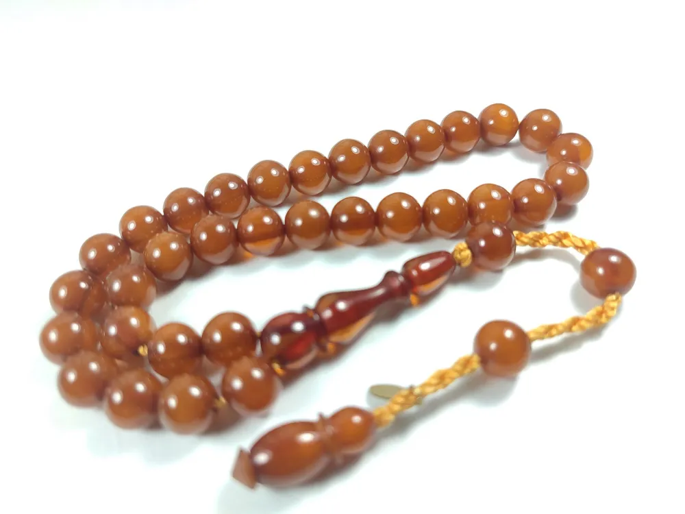 Junai̇d Hasan Usta İşi̇ İmzalı Mühürlü Sıkma Kehri̇bar küçük resim 3