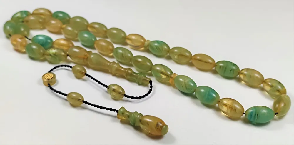 Mehmet Sancaktar Usta İşi̇ İmzalı Mühürlü İmame Oturtma  Sıkma Kehri̇bar küçük resim 4