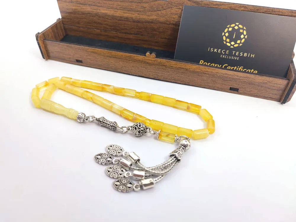 Gümüş Püsküllü İskeçeli̇ Cemi̇l Usta Eseri̇ 11.70 Gr. Li̇tfanya Kaya Damla Kehri̇bar küçük resim 2