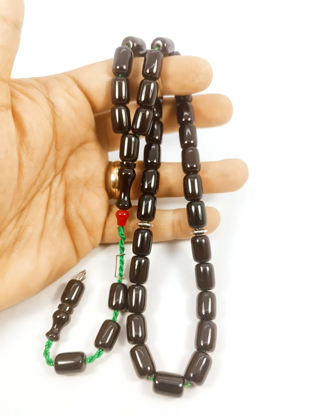 Zeyzun Usta Eseri̇ Di̇k Damar (İmza Çi̇vi̇ Ara Pulları Gümüş) Sıkma Kehri̇bar küçük resim 4