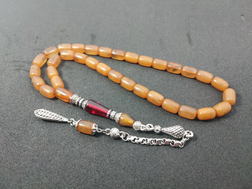 Şevket Alkan Usta İşi̇ 925 Ayar Gümüş Nakkaş İmame  Sıkma Kehri̇bar