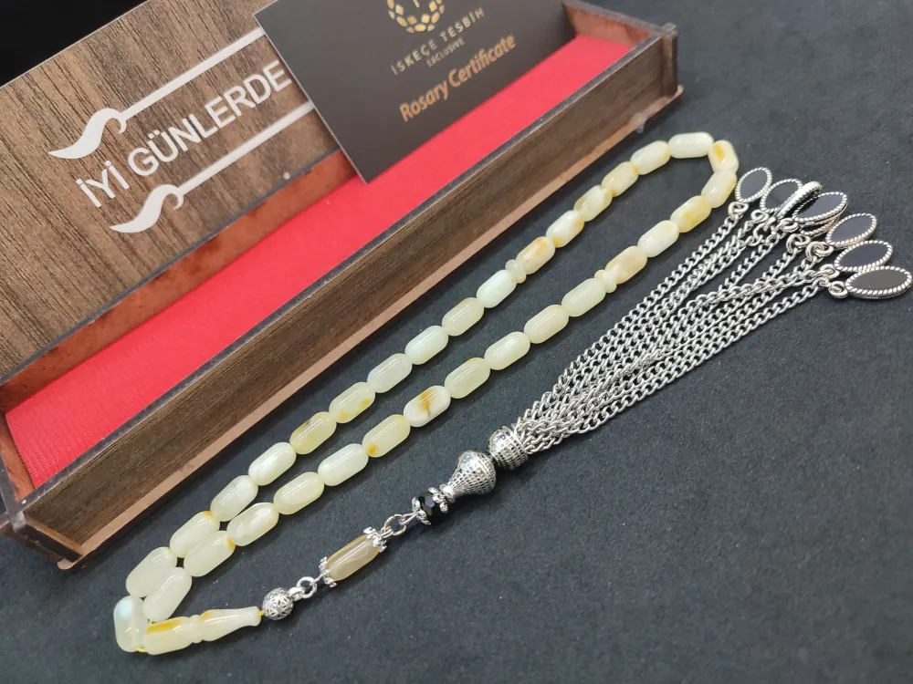 Ahşap Kutulu 475 Ayar Gümüş Püsküllü Kali̇ngrad Kaya Damla 12.20 Gr. küçük resim 3