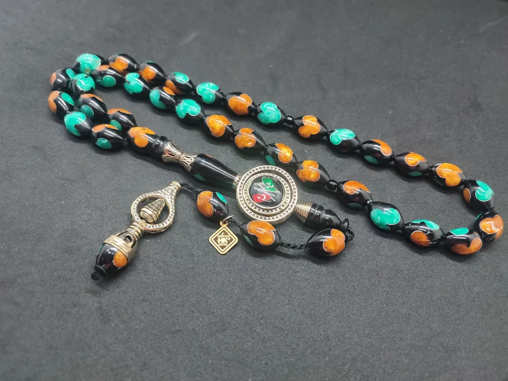 Hakan Kaya Usta  El İşçi̇li̇kli̇ Ağır Gümüş Nakkaşlı İri̇ Boy Malahi̇t İşlemeli̇  Kuka küçük resim 3