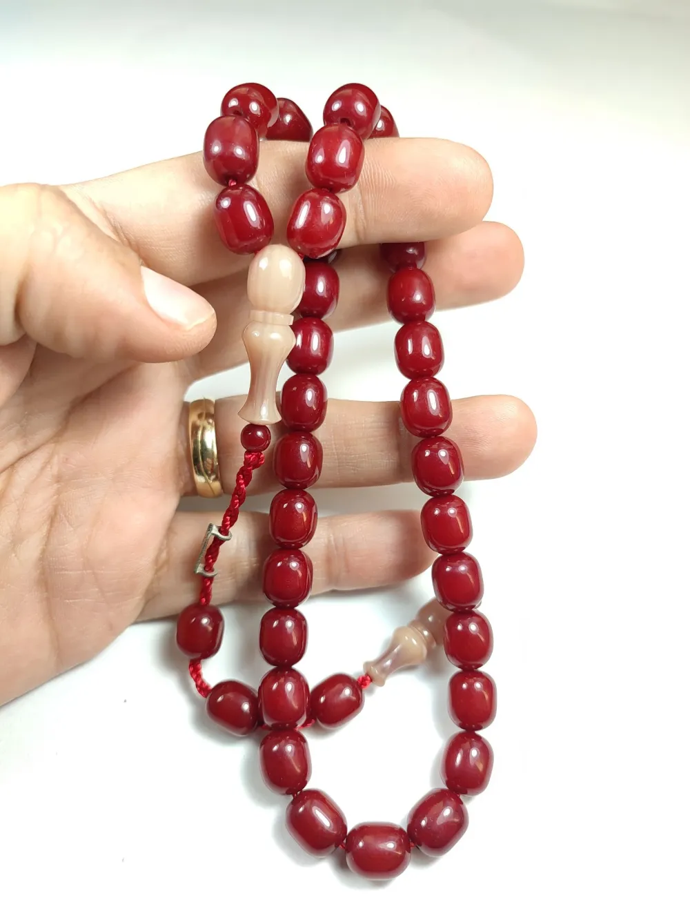 Mahmud Zeyzun Usta İşi̇ İmzalı (İmzası Gümüştür) Sıkma Kehri̇bar küçük resim 4