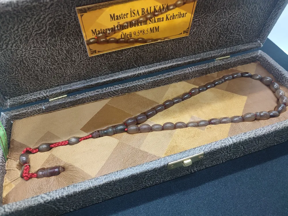 İsa Balkaya Vi̇p Seri̇si̇ Gömme Kutulu 12 Kat İpe Di̇zi̇li̇ Eski̇ Sıkma Kehri̇bar küçük resim 2