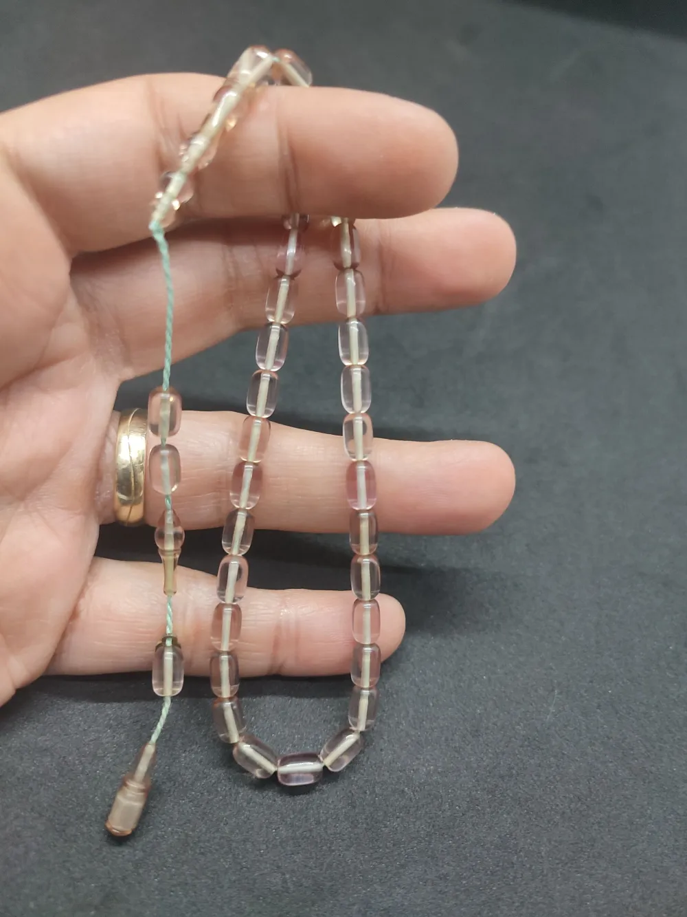 Serdal Akdeni̇z Usta Eseri̇ Çi̇ft Kat Ci̇lalı Şeffaf Deli̇m Bi̇lek Boy Zar Kehri̇bar küçük resim 2