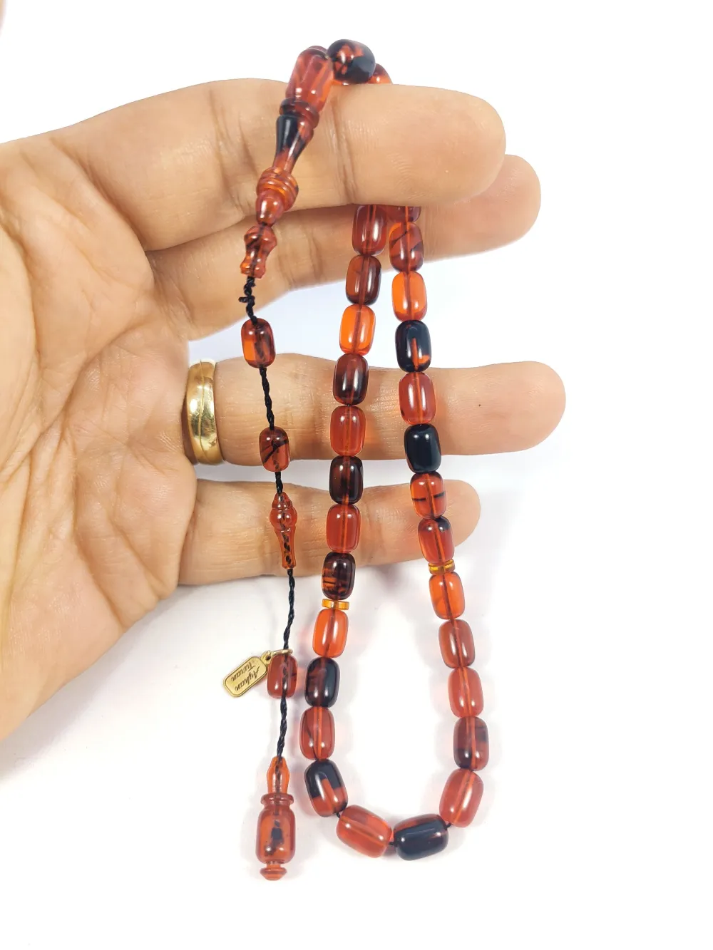 Ayhan Turan Usta Eseri̇ 0.6 Mm Deli̇m Halkalı İmame Tam El Boy Ateş-İ Kehri̇bar küçük resim 4