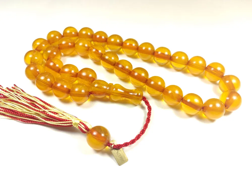 Ebu Zeyn Usta İşi̇ İmzalı Rengi̇n Zi̇rvesi̇ Bi̇r Sıkma Kehri̇bar Kopyası küçük resim 3