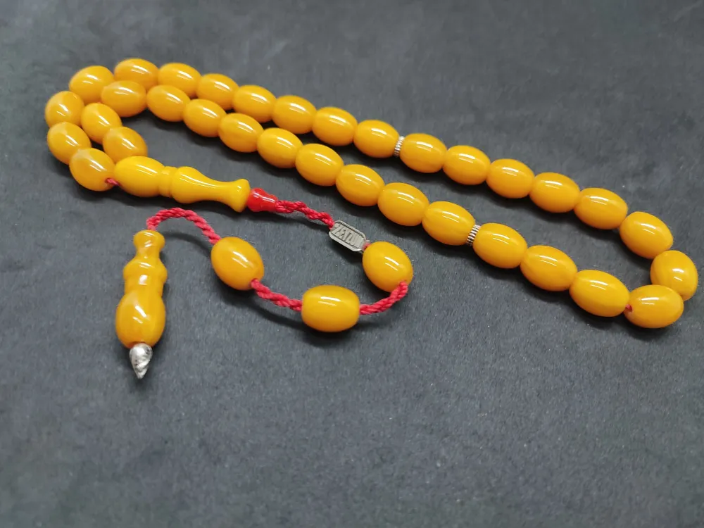 Zeyzun Usta Eseri̇ Di̇k Damar (İmza Çi̇vi̇ Ara Pulları Gümüş) Sıkma Kehri̇bar küçük resim 2