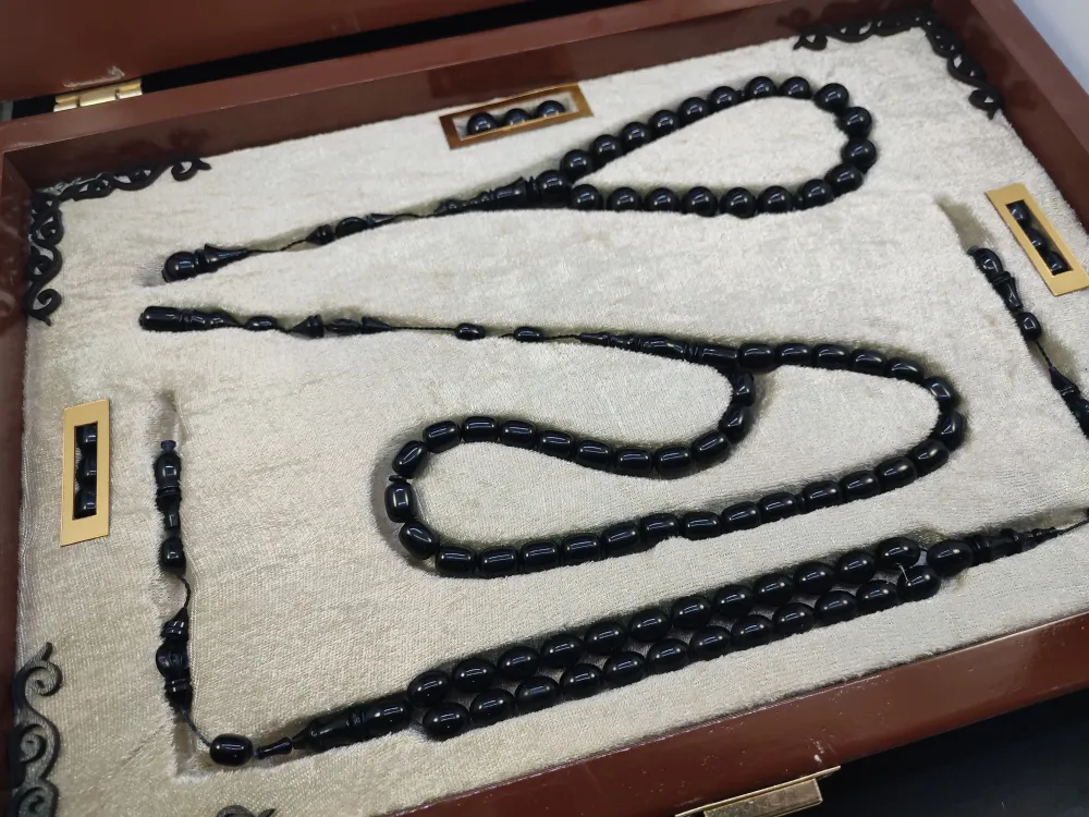 Abdullah Günay Usta Eseri̇ Cevi̇z Ağacı Gömme Kutulu 3'Lü Has Erzurum Oltu Seti̇ küçük resim 2