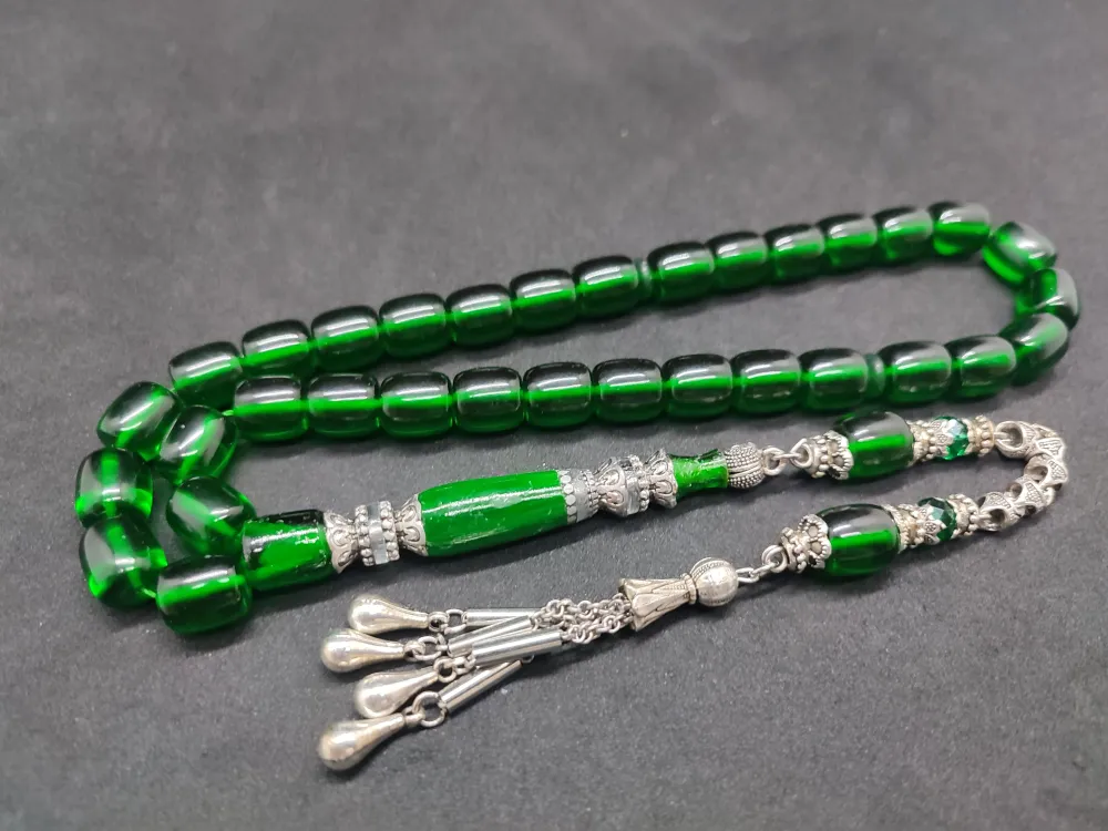 Şevket Alkan Usta Eseri̇ Gümüş Nakkaş İşlemeli̇ Alman Oyun Zar Kehri̇barı küçük resim 2