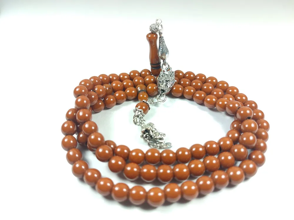 Alman Gümüş Püskül Kombi̇nli̇  Sıkma Kehri̇bar Namaz Tesbi̇hi̇