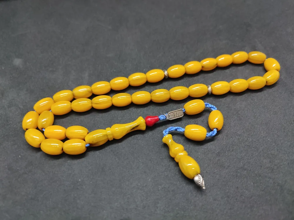 Zeyzun Usta Eseri̇ Di̇k Damar (İmza Çi̇vi̇ Ara Pulları Gümüş) Sıkma Kehri̇bar küçük resim 2