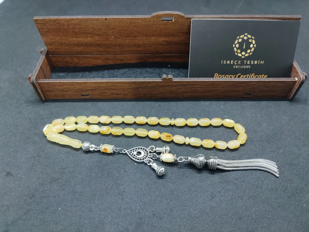 Ahşap Kutulu  6.75 Gr. Gümüş Püsküllü Toprak Fosi̇lli̇ 9 Gr. Rus Kaya Damla küçük resim 3