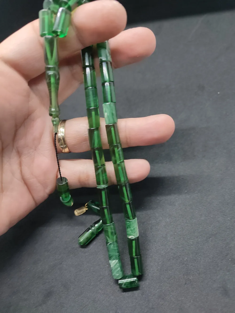 Uğur Şener Usta Eseri̇ 0.6 Şeffaf Deli̇m Çi̇ft Kat Ci̇lalı Ok Gi̇bi̇ Sıkma Kehri̇bar küçük resim 2