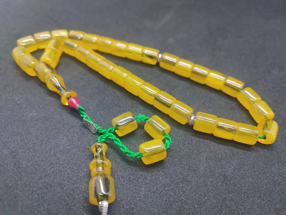 Zeyzun Usta Eseri̇ Di̇k Damar (İmza Çi̇vi̇ Ara Pulları Gümüş) Sıkma Kehri̇bar küçük resim 2