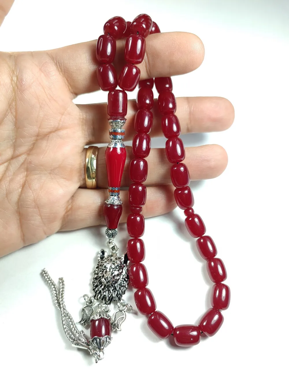 Gümüş Kaplama Püsküllü  Ayar Gümüş Nakkaş İmame Katali̇n küçük resim 5