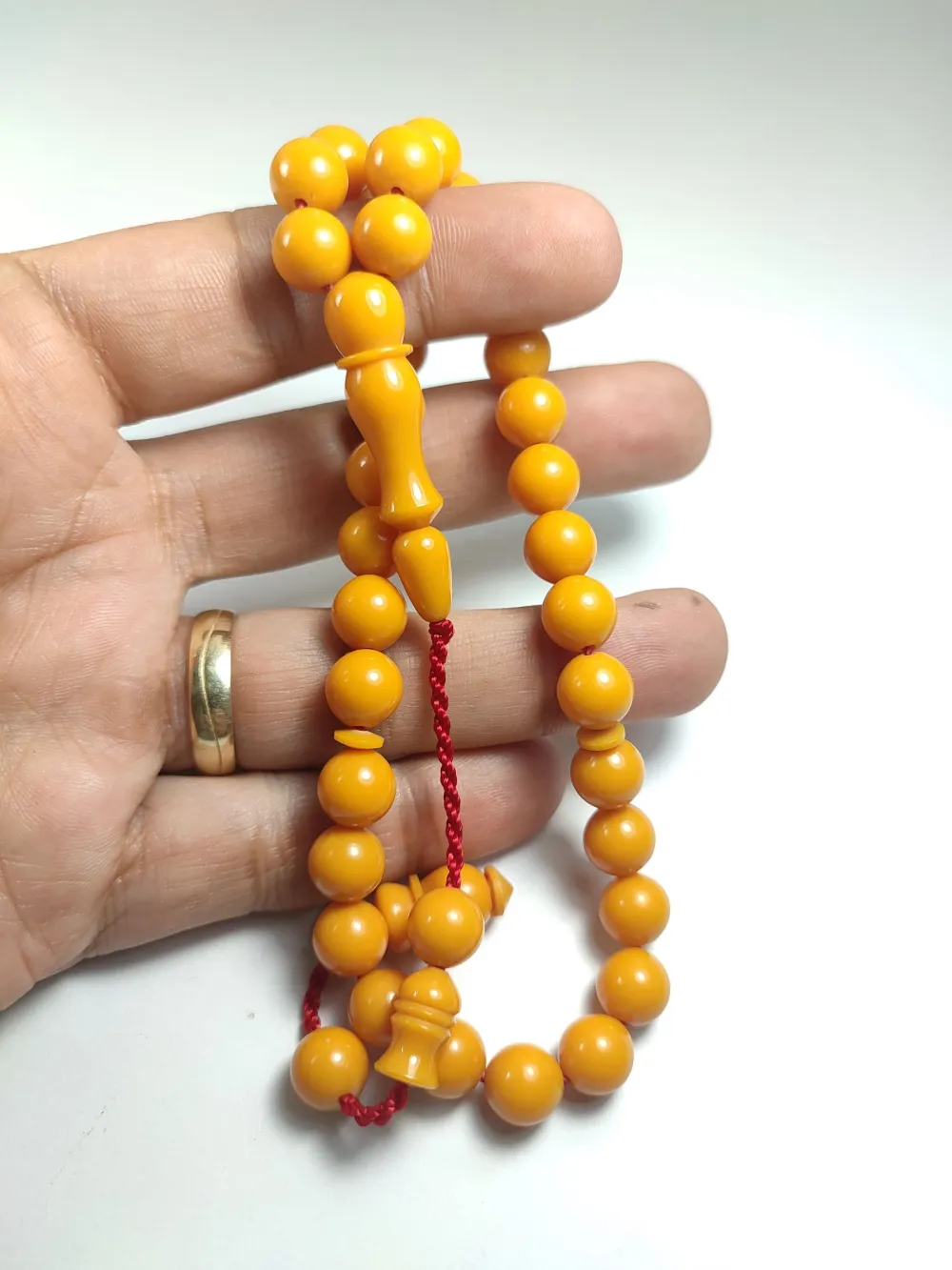 Junai̇d Hasan Usta İşi̇ İmzalı Mühürlü Sıkma Kehri̇bar küçük resim 4