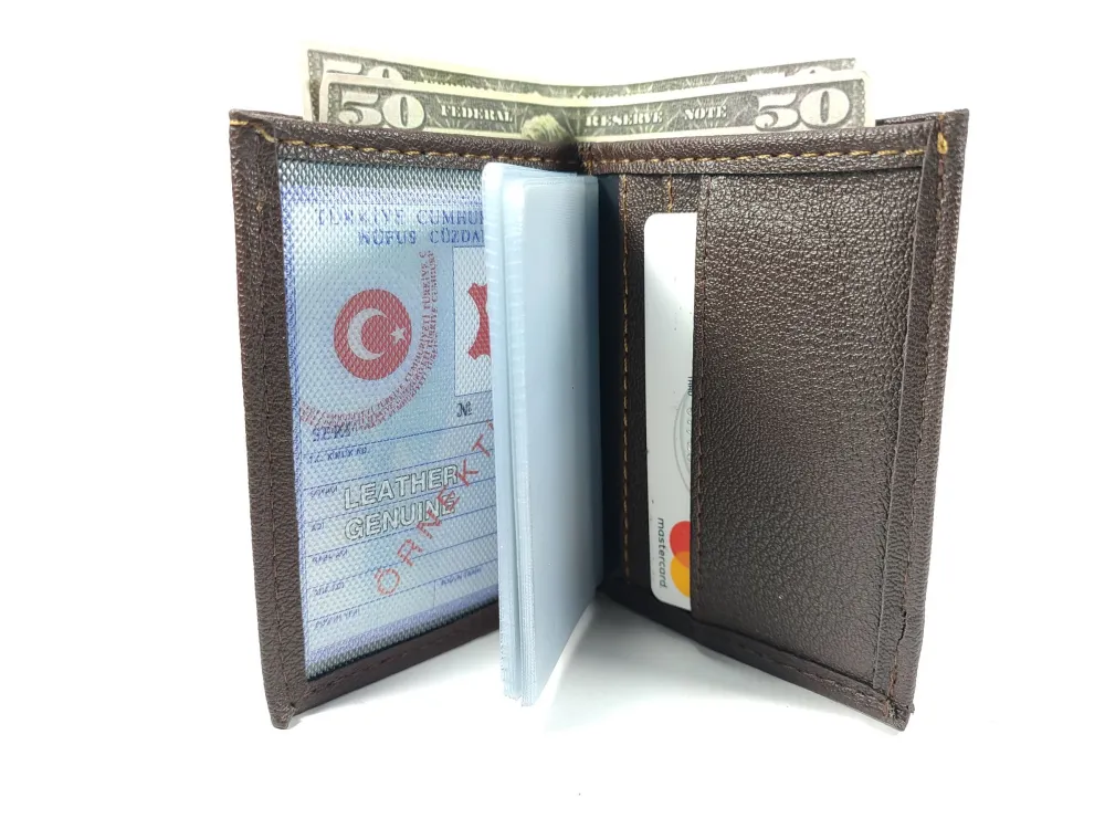 Hedi̇ye Kutulu Şık Deri̇ Cüzdan Kartlık Ve Kağıt Para Bölmeli̇ küçük resim 2