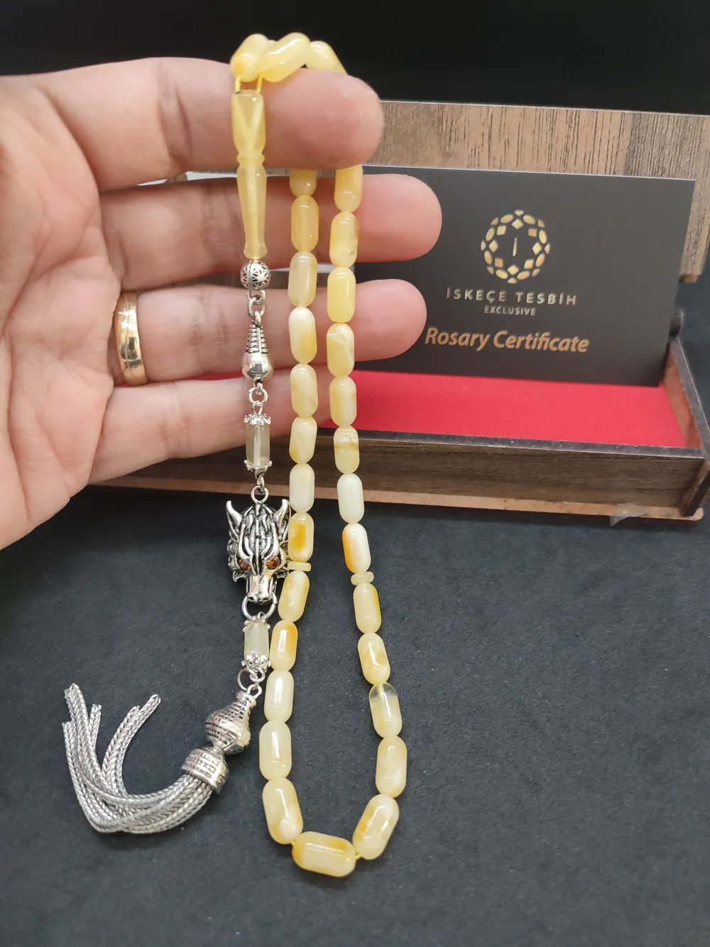 Ahşap Kutulu 475 Ayar Gümüş Püsküllü Kali̇ngrad Kaya Damla 10.20 Gr. küçük resim 5