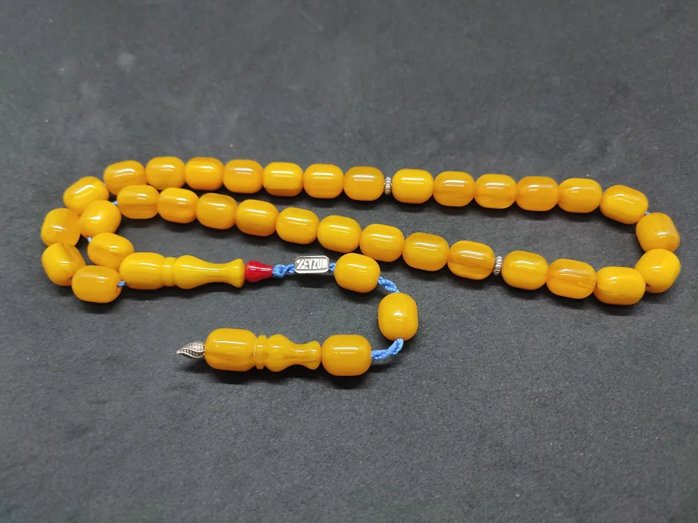 Zeyzun Usta Eseri̇ Di̇k Damar (İmza Çi̇vi̇ Ara Pulları Gümüş) Sıkma Kehri̇bar küçük resim 2