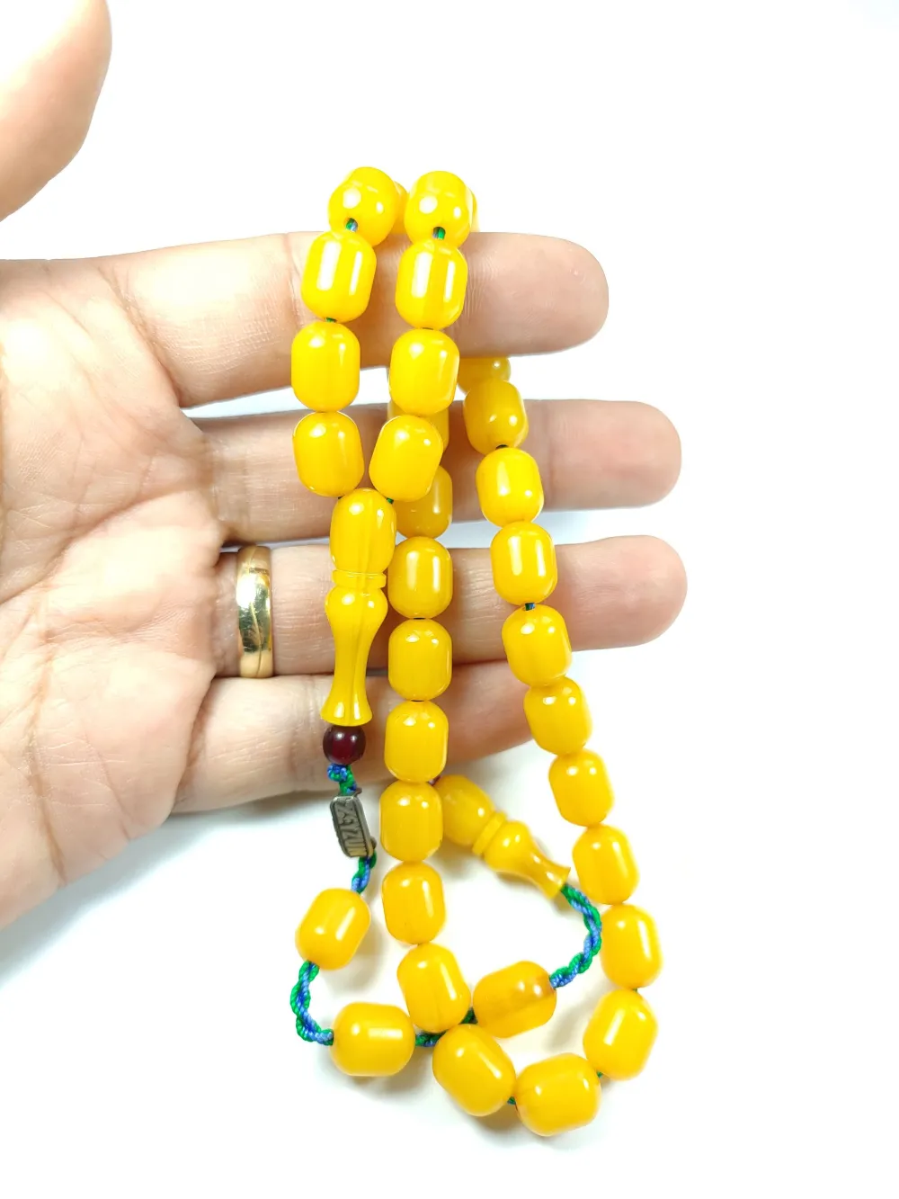 Mahmud Zeyzun Usta İşi̇ İmzalı (İmzası Gümüştür) Sıkma Kehri̇bar küçük resim 4