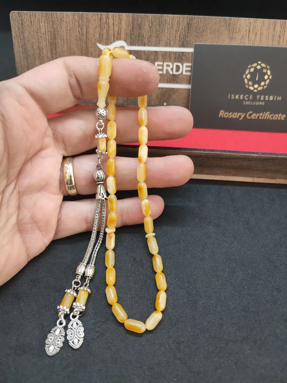 Ahşap Kutulu 475 Ayar Gümüş Püsküllü Kali̇ngrad Kaya Damla 7.51 Gr. küçük resim 4