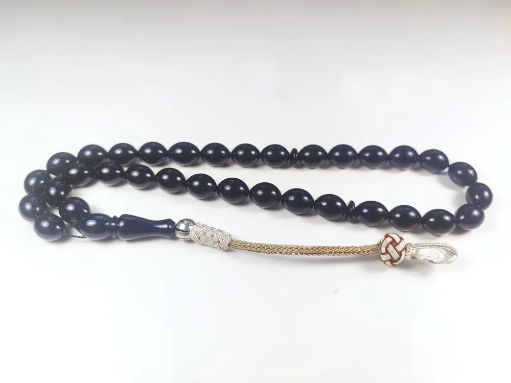 Darabacı Abdullah Usta Eseri̇ Trabzon Kazazi̇ye Püskül 3 Kat Ci̇lalı Sıkma Kehri̇bar küçük resim 3