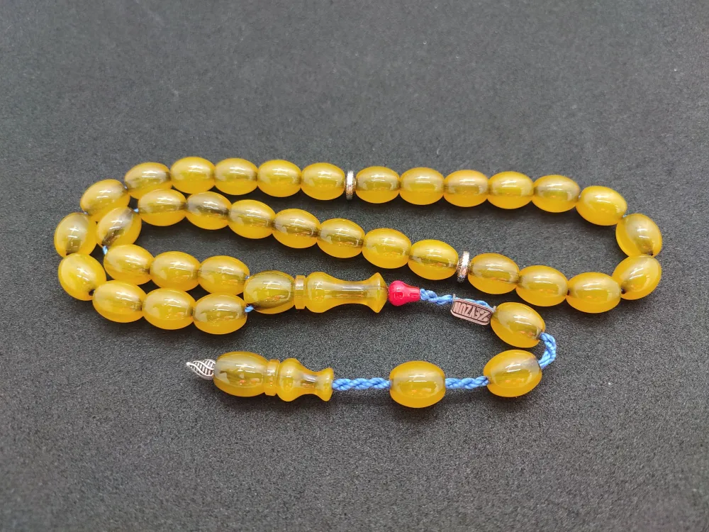 Zeyzun Usta Eseri̇ Di̇k Damar (İmza Çi̇vi̇ Ara Pulları Gümüş) Sıkma Kehri̇bar küçük resim 2