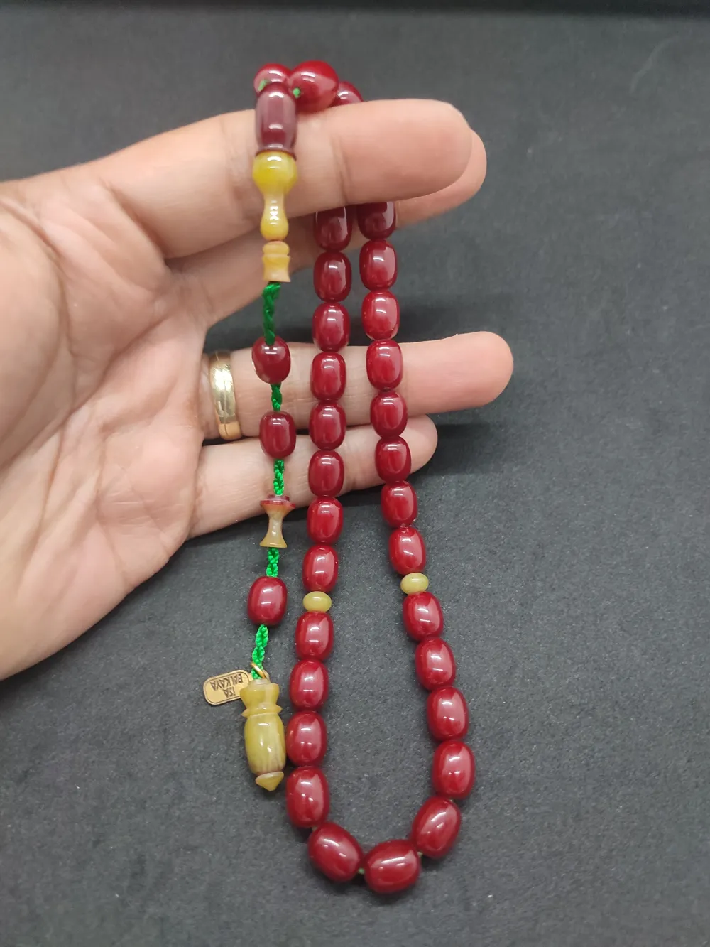 İsa Balkaya Usta Eseri̇ Çi̇ft Parça İmame Havşalı  Eski̇ Usul Sıkma Kehri̇bar küçük resim 5