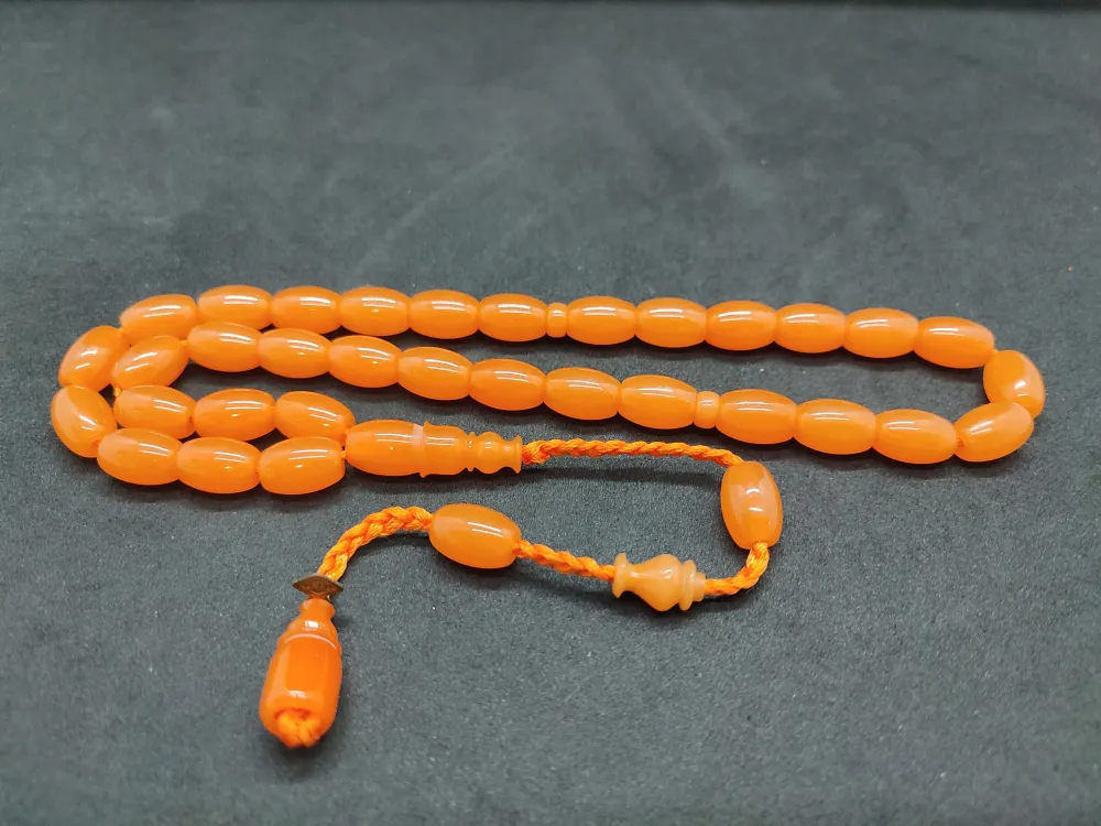 Junai̇d Hasan Usta Eseri̇ Kat Kat İpe Di̇zi̇li̇ Eski̇ Usul Çalışılma Sıkma Kehri̇bar küçük resim 2