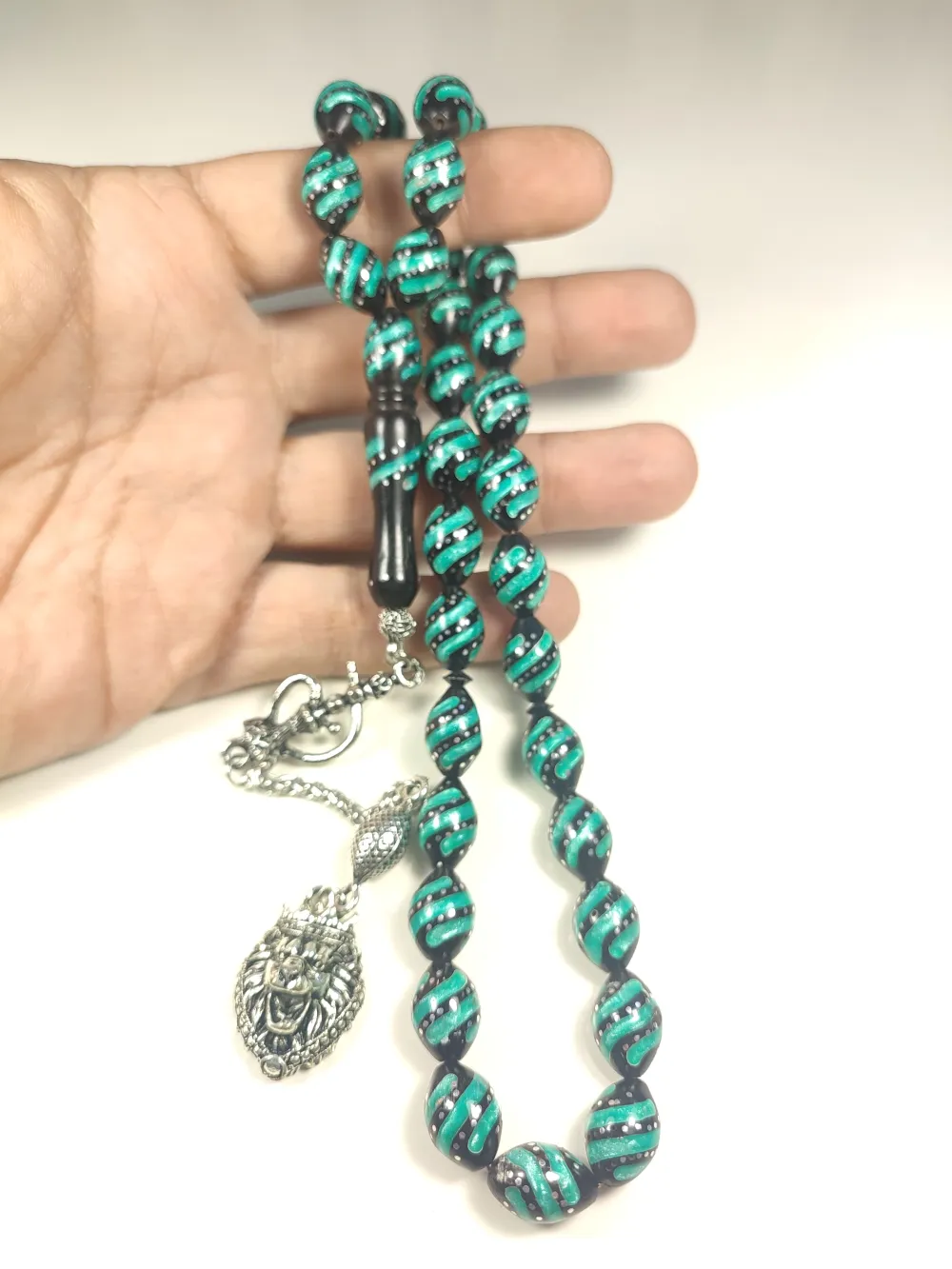 925 Ayar Gümüş Çakımlı Mi̇ne İşleme İri̇ Boy Kuka küçük resim 4