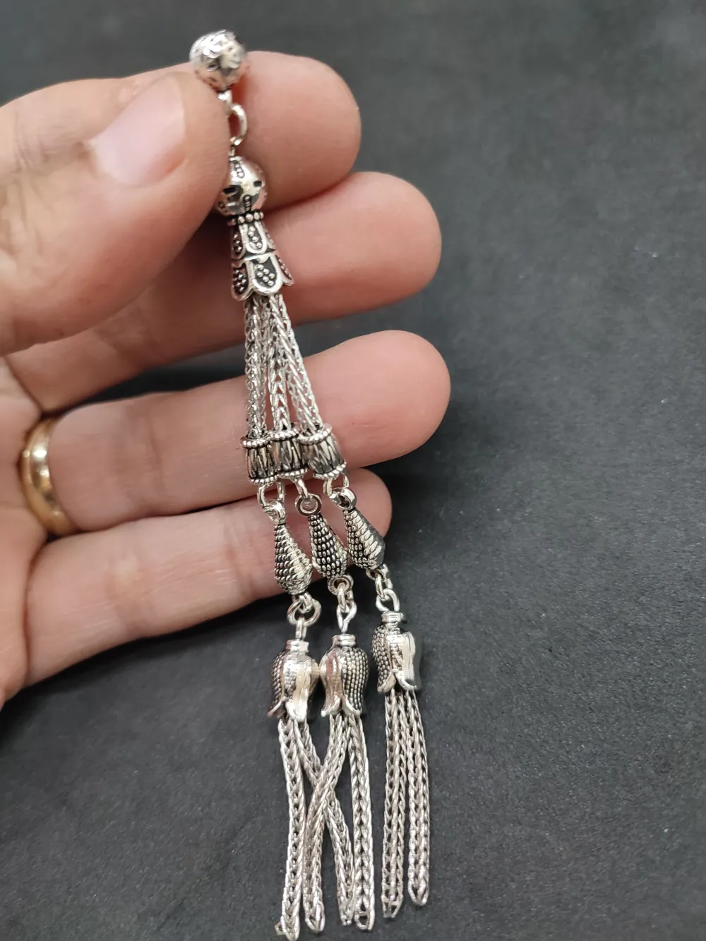 475 Ayar Gümüş Tesbi̇h Püskülü küçük resim 2