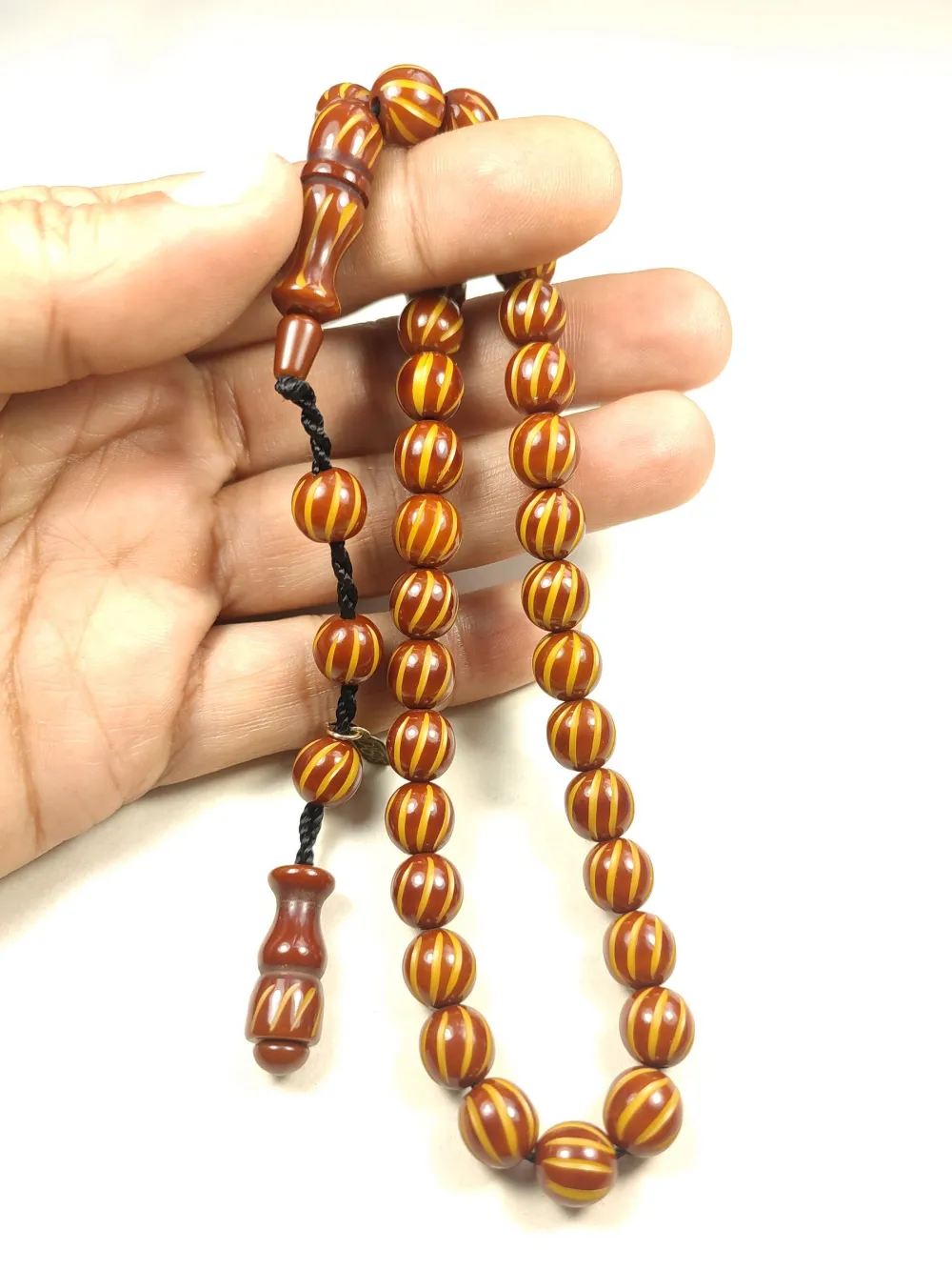 Muhammed Dabbas Usta İşi̇ İmzalı Kalem Oyma Sıkma Kehri̇bar küçük resim 5