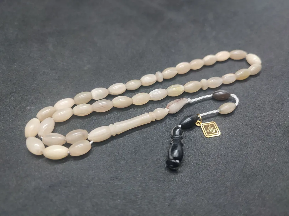 İskeçeli̇ Cemi̇l Usta Eseri̇ İnci̇ Beyazı El Boy Naturel Koç Boynuzu küçük resim 3