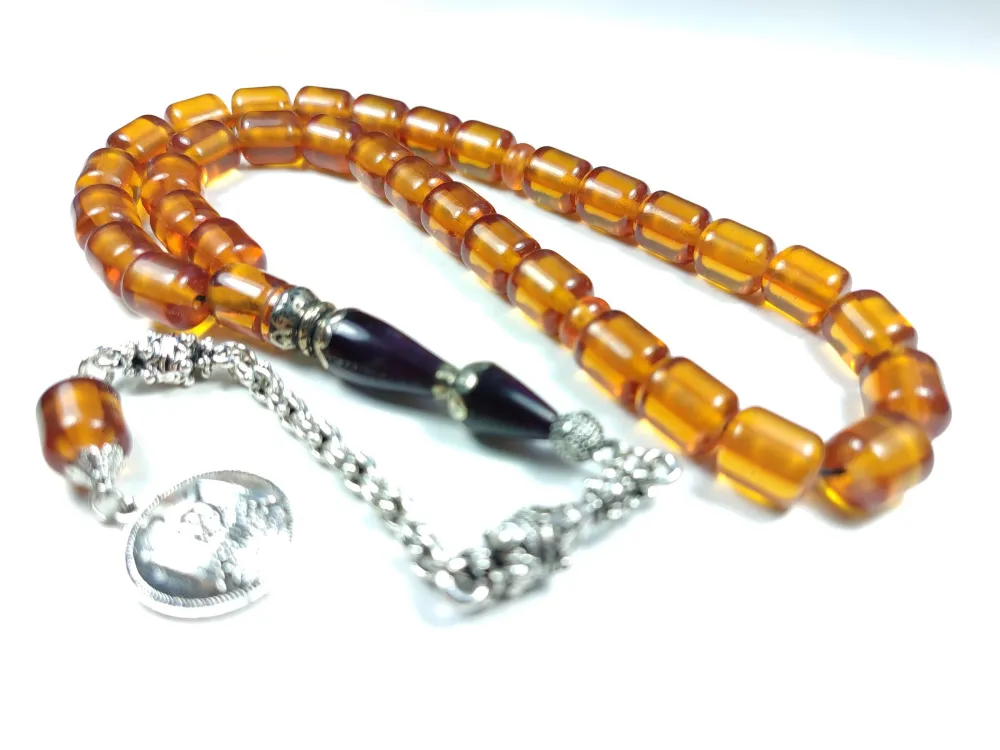 Alman Gümüş Püskül Kurt Başlı Nakkaş İmame Sıkma Kehri̇bar küçük resim 3