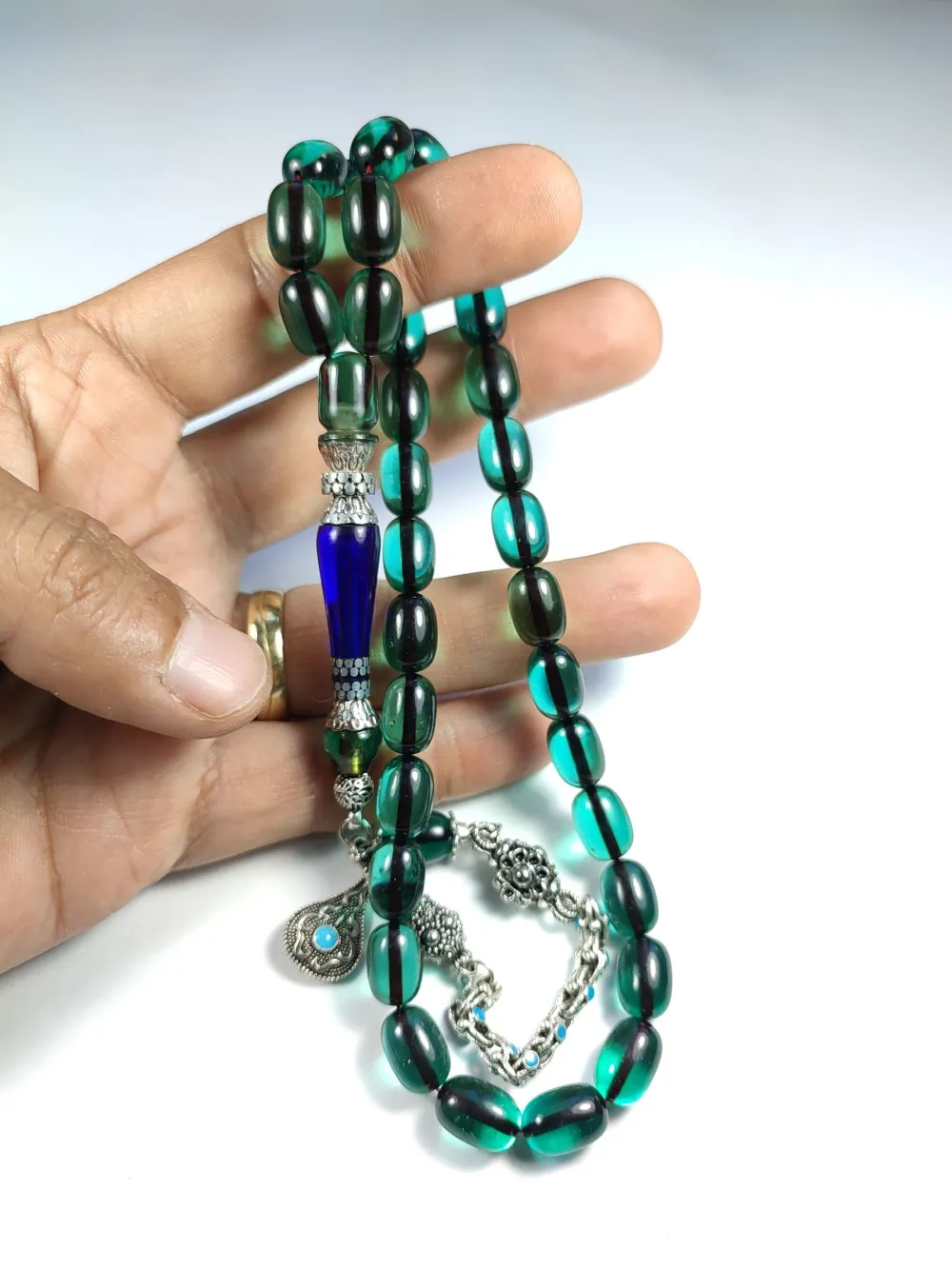 Mi̇neli̇ Alman Gümüş Püskül Kombi̇nli̇ Gümüş Nakkaş İmame Alman Zar küçük resim 4