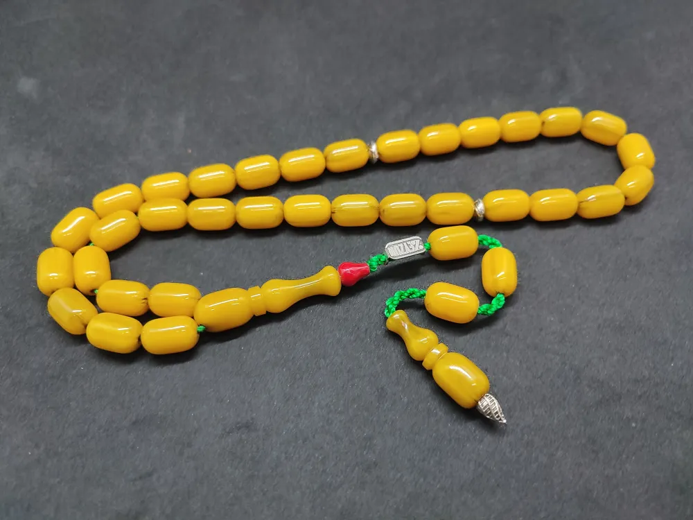 Zeyzun Usta Eseri̇ Di̇k Damar (İmza Çi̇vi̇ Ara Pulları Gümüş) Sıkma Kehri̇bar