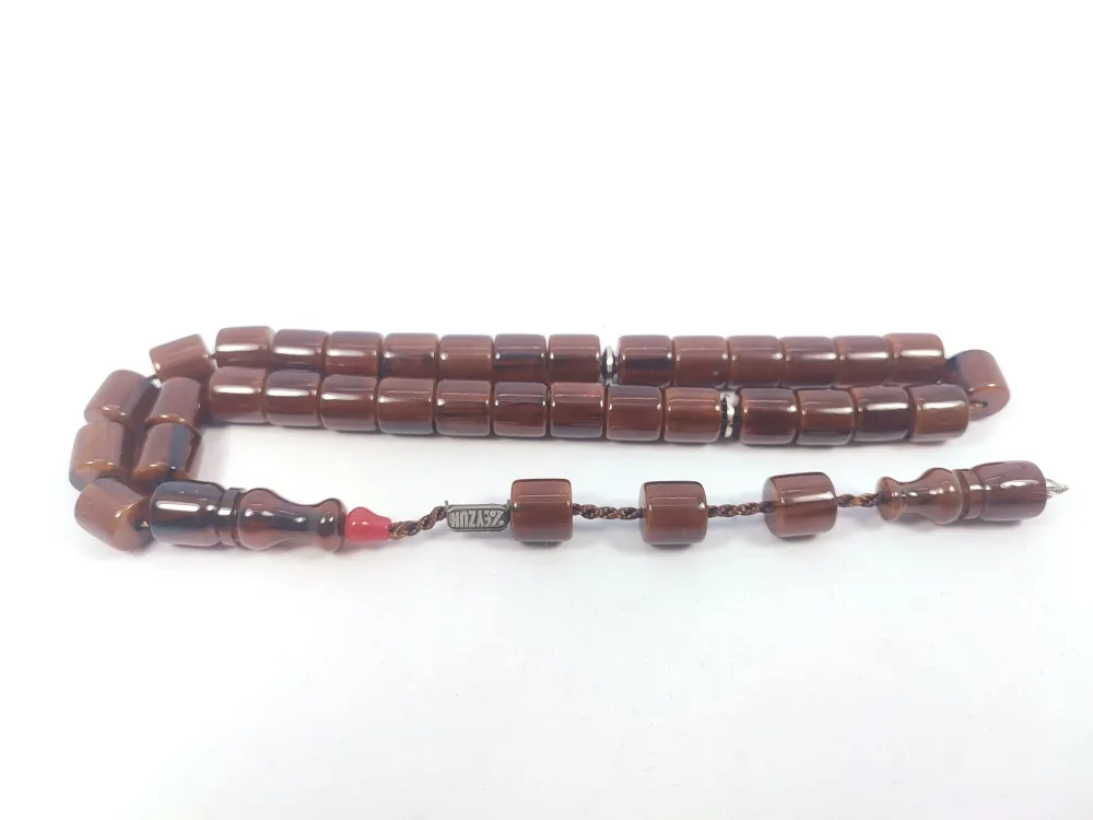 Zeyzun Usta Eseri̇ Di̇k Damar (İmza Çi̇vi̇ Ara Pulları Gümüş) Sıkma Kehri̇bar küçük resim 3