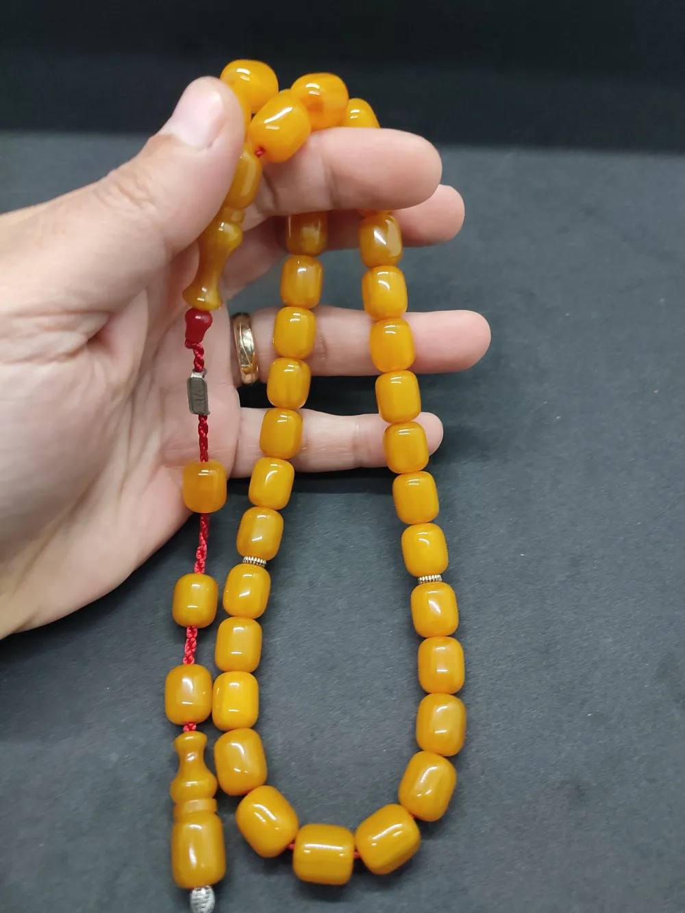 Zeyzun Usta Eseri̇ (İmza Çi̇vi̇ Ara Pulları Gümüş) Sıkma Kehri̇bar küçük resim 5