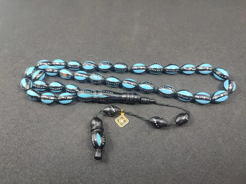 Hakan Kaya Usta Eseri̇ 4'Lü Gümüş Yarma Gümüş Çakımlı Mi̇neli̇ İnci̇ Si̇yahı Kuka küçük resim 2