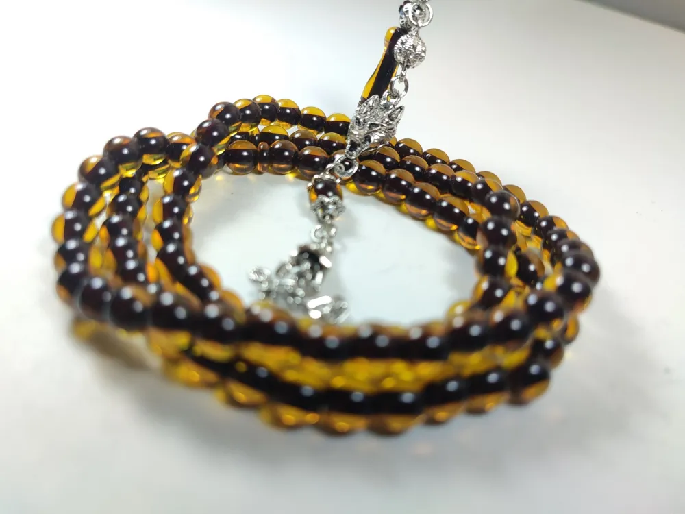 Alman Gümüş Püskül Kombi̇nli̇  Sıkma Kehri̇bar Namaz Tesbi̇hi̇ küçük resim 3