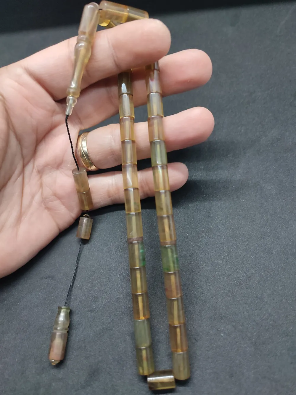 Uğur Şener Usta Eseri̇ 0.6 Şeffaf Deli̇m Çi̇ft Kat Ci̇lalı Ok Gi̇bi̇ Sıkma Kehri̇bar küçük resim 2