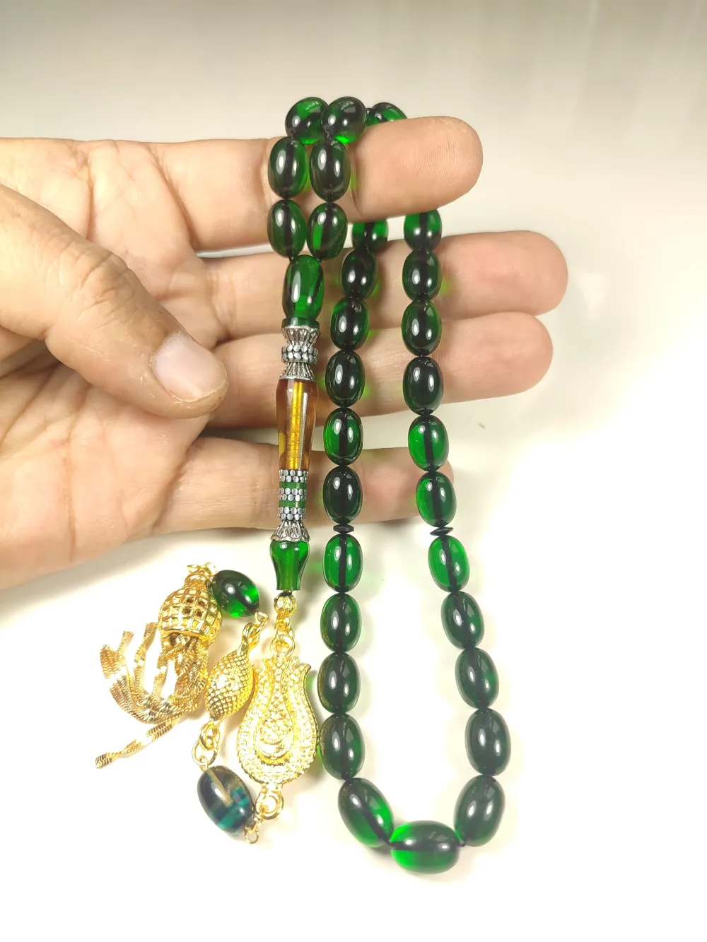 Şevket Alkan Usta Eseri̇ 925 Ayar Gümüş Nakkaş Alman Zar Kehri̇bar küçük resim 5