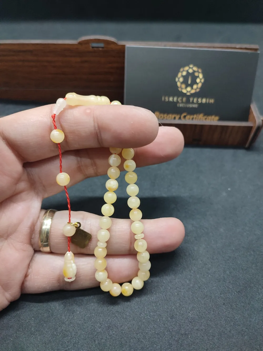 Ahşap Kutulu İskeçeli̇ Cemi̇l Usta Esri̇ 4 Parmak  5.20 Gr. Rus Kaya Damla küçük resim 5