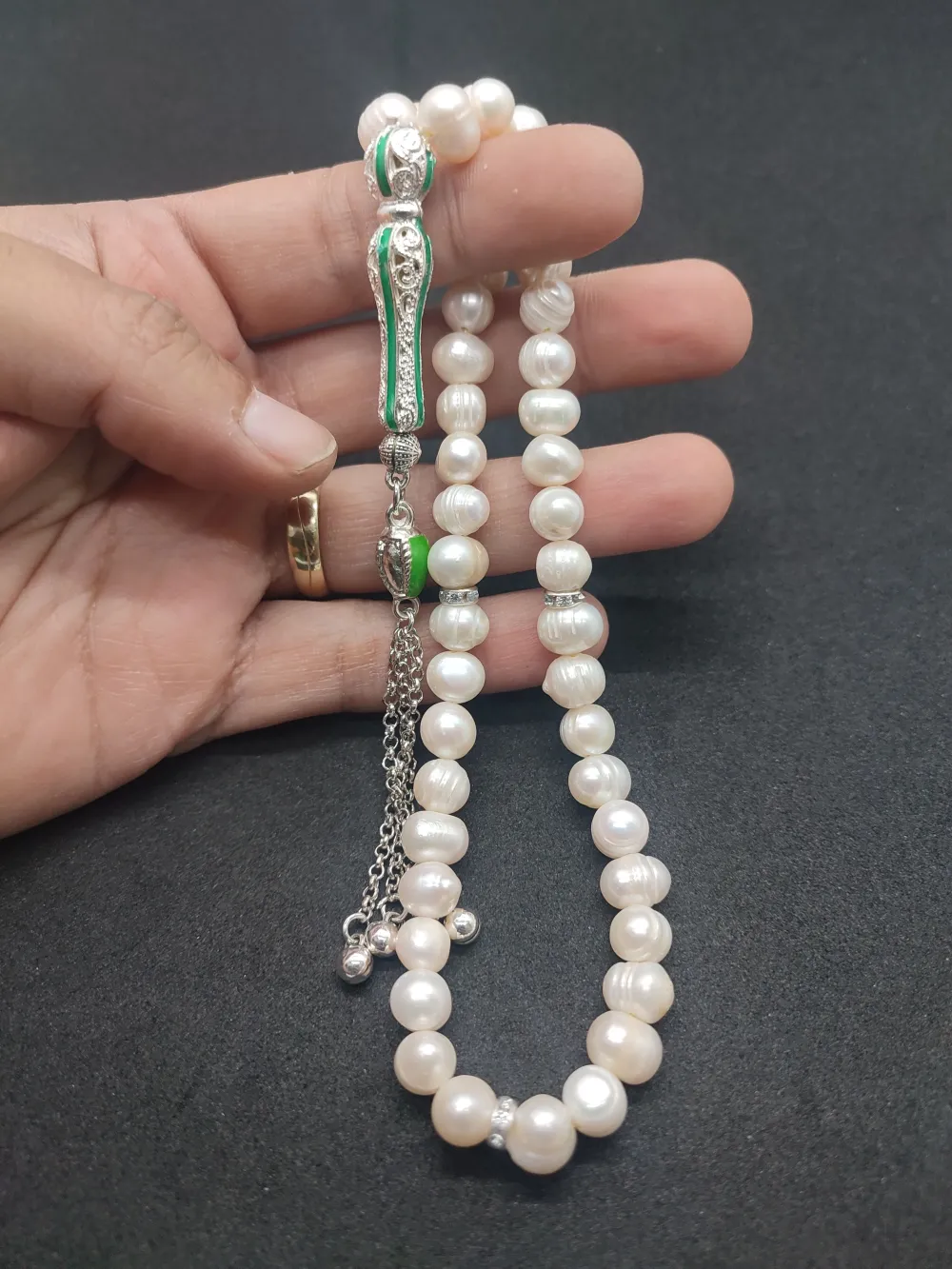 Telkari̇  Püskül Kombi̇nli̇ Doğal Doğuran İnci̇ küçük resim 5