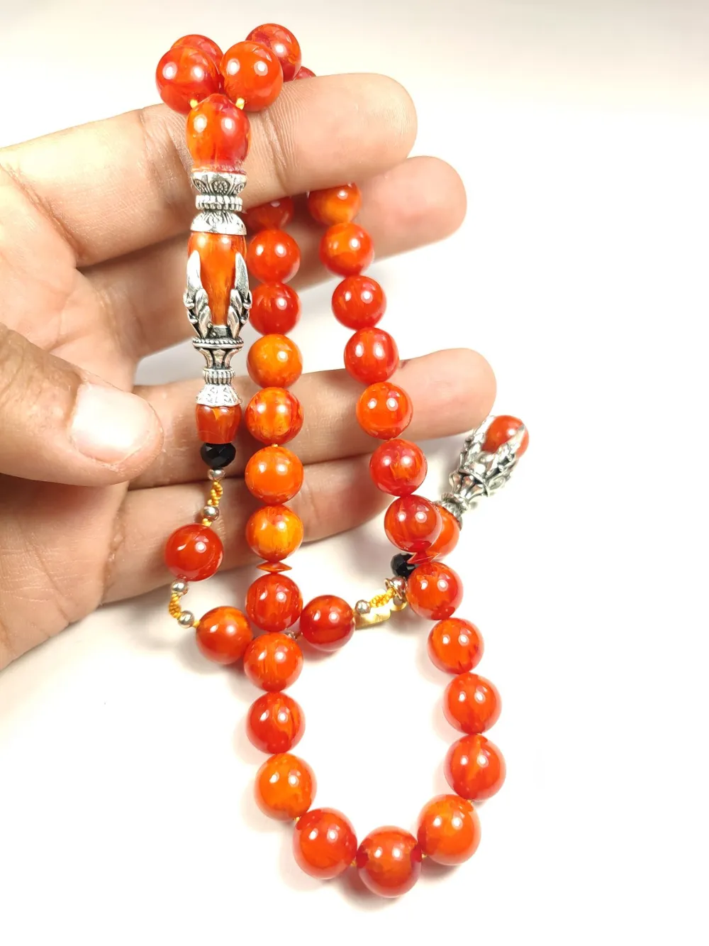 Zeyn Usta İmzalı Bronz Nakkaş İmame Hi̇tame Pençe Model Sıkma Kehri̇bar küçük resim 5